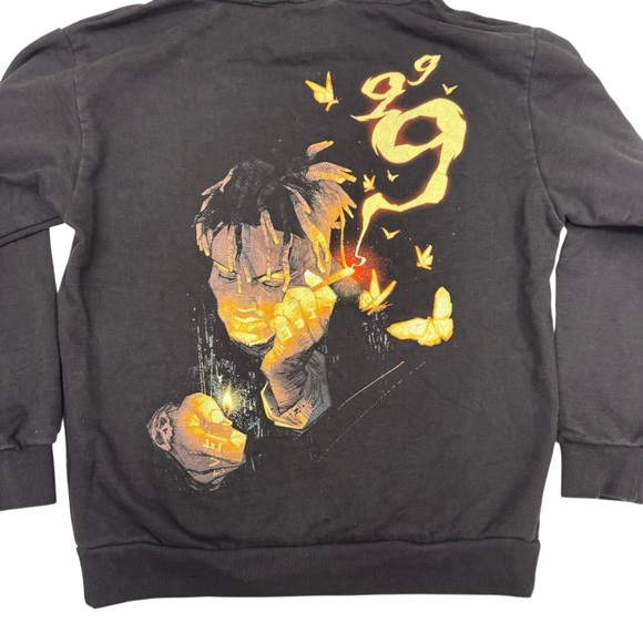 Juice Wrld 999 Up In Smoke Rap Graphic Hoodie Mens L Black Streetwear - Picture 2 of 12